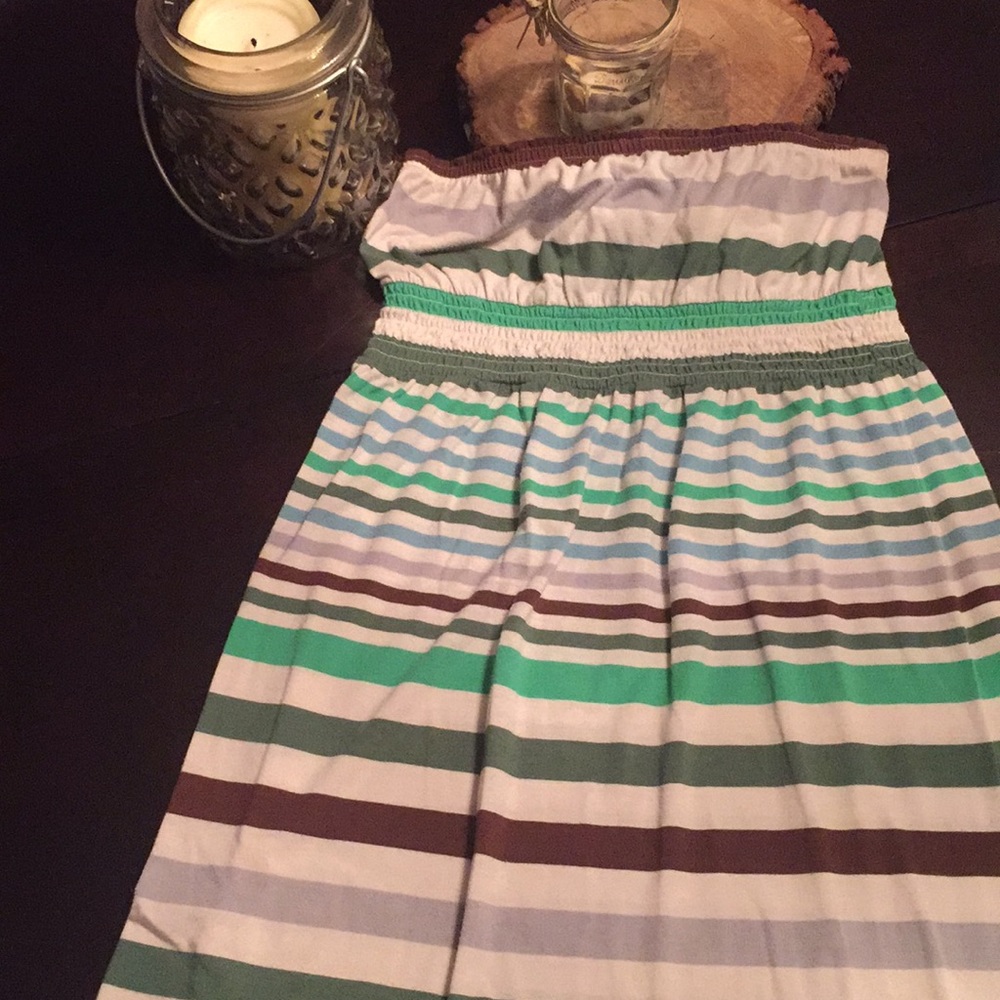 Strapless striped sundress